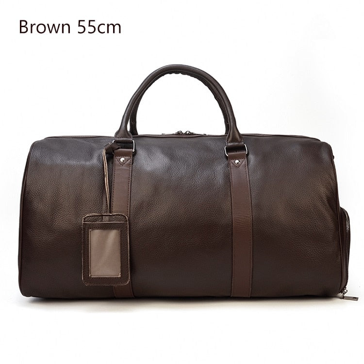 Luxury Genuine Leather Men Women Travel Bag