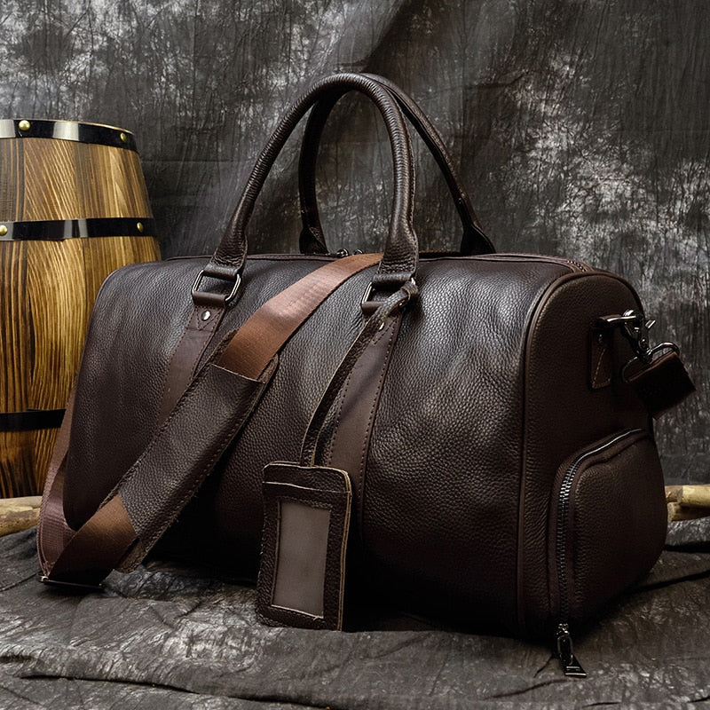 Luxury Genuine Leather Men Women Travel Bag