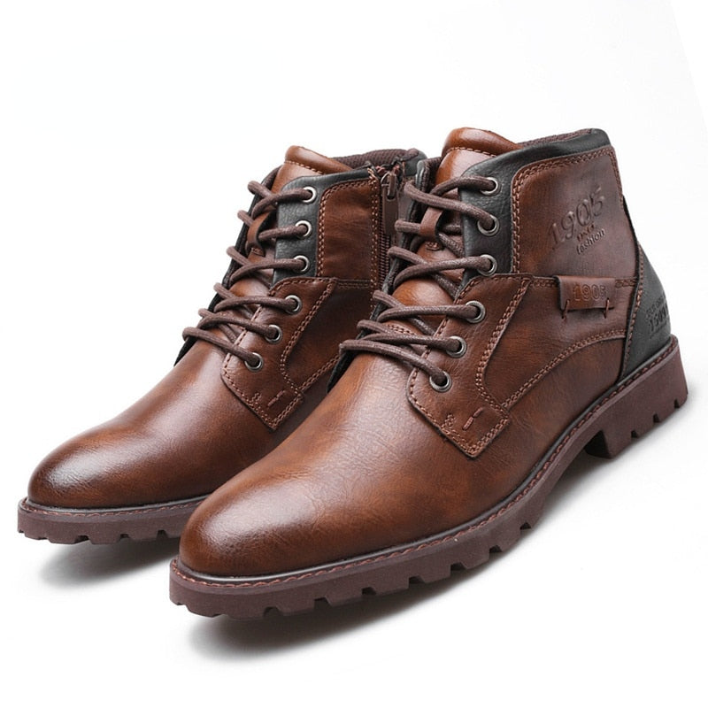 Leather Men Ankle Boots