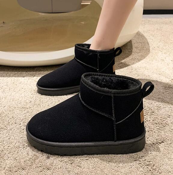 Women Short Plush Warm Boots Casual Shoes Suede Fur Chelsea Ankle