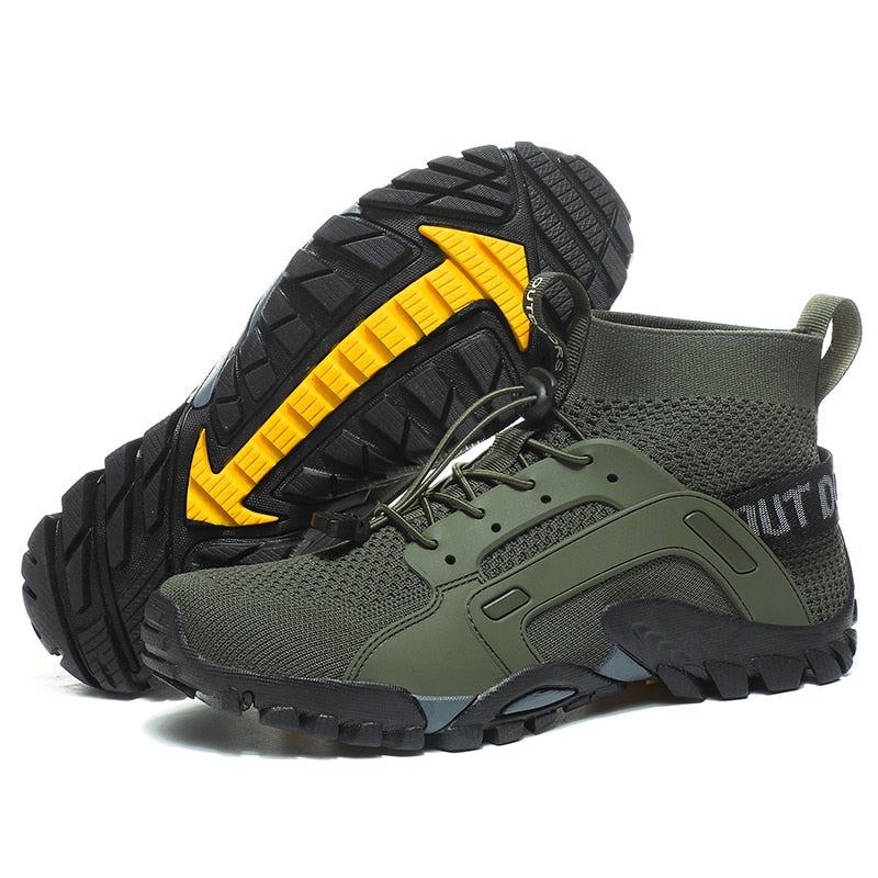 Men Hiking Shoes Non-Slip Breathable Tactical Combat Boots