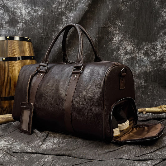 Luxury Genuine Leather Men Women Travel Bag